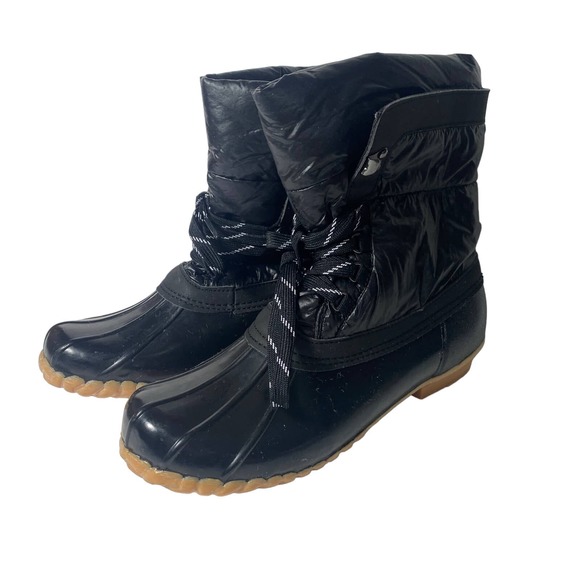 Sporto Thermolite Black Liquid Look Snow Boots NWT NEW Size 11 Womens - Picture 1 of 9